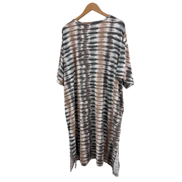 Tye-Dyed Soft Caftan Sleepshirt w/Pockets Nightgown - Picture 4 of 7